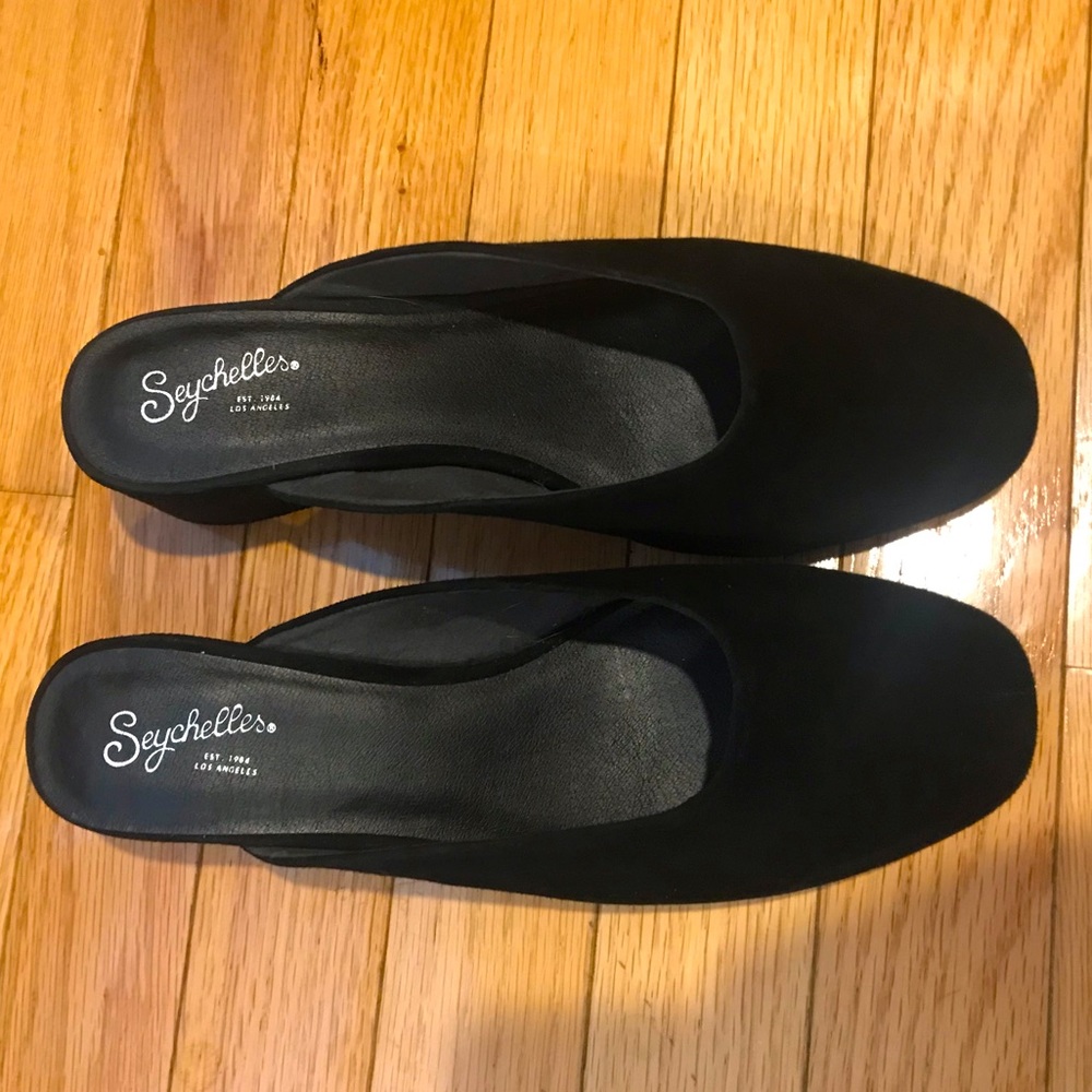 Black Velvet Seychelles Mules